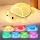 Lámpara Gusweet Tortuga Luz Nocturna para Niños con 7 Colores Recargable por USB