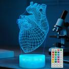 Lámpara Ilusión 3D de Anatomía del Corazón - Luz Nocturna POSSHE