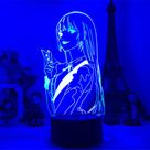 Lámpara LED 3D de luz nocturna anime Yumeko Jabami USB 22x15x9 cm