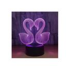 Lámpara Nocturna LED 3D Doble Cisne con 7 Luces Diferentes Lámpara Nocturna LED 3D Doble Cisne con 7 Luces Diferentes