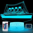 Lámpara YAOMYLT Luz Nocturna Titanic con 16 Colores USB y Batería