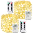 Lámparas de Cadena BOSSERN 2 Paquetes 200 LED Funcionan con Batería Luz Blanca Cálida
