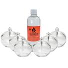 Lamparinas Vela Decorativa Redonda Vidro 6 Unidades e Fluído 500ml Kit Completo