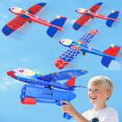 Lançador de Avião de Brinquedo HitToys Kit com 3 Planadores de Espuma com LED