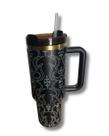 Lançamento Copo Térmico Barbie Com Canudo 1,2L Cor:Preto Com Branco