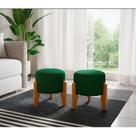 *LANÇAMENTO* Kit puff Elegance Decorativo banquinho banqueta Pés de Madeira Maciça luxo sala quarto