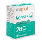 Lancetas Uniqmed 28G (0,36mm) Caixa Com 100 Lancetas Controle de Glicemia Diabetes
