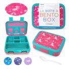 Lancheira Bento kinsho Unicorn para meninas 700 ml com bandeja
