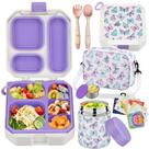 Lancheira Bento wiwens 35 oz à prova de vazamentos com pote térmico de 12 oz