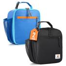 Lancheira CactOur Kids Isolated Bag, 2 pacotes, azul e preta