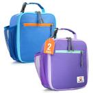 Lancheira CactOur Kids Isolated Bag, 2 pacotes, azul e roxo