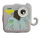 Lancheira Elefante 3 Partes + Colher e Garfo - COR CINZA