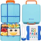 Lancheira Fimibuke Chill Bento Box 1065mL com 4 compartimentos com bolsa de gelo
