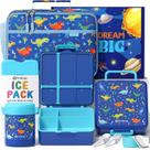 Lancheira Fimibuke Kids Bento com garrafa térmica 350ml, bolsa e utensílios