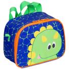 Lancheira Infantil Kids Dino Dinossauro Azul e Verde