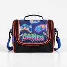 Lancheira Infantil Térmica Bolsa Escolar Transversal Grande Menino Masculina Reforçada Escola Gamer Cristal