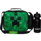 Lancheira isolada Minecraft com garrafa de lanches infantis