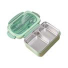 Lancheira portátil com colher e pauzinhos, 304 aço inoxidável, Leakproof, Dividido Food Containers