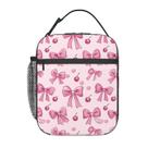 Lancheira SUPLUCHOM Pink Bow Pattern Cherry Insulated Oxford