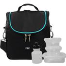 Lancheira Térmica Infantil Menino Mochila Escolar Com Potes E Squeeze Azul Marmita e Garrafinha