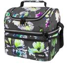 Lancheira Térmica OPUX Floral Cinza - Isolada, Dois Andares, 16L