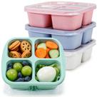 Lanches Bento Caperci, pacote com 4, palha de trigo, 600 ml, 4 compartimentos