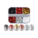 Lantejoulas De Unha Kawaii Y2K Com Glitter De Coração, Mini Flocos Dourados E Prateados Em Formato