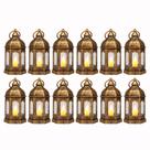 Lantern LLQ Mini Vintage Brown com LED Tealight, conjunto de 8 unidades