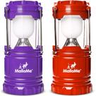 Lanterna de acampamento MallOme Red Purple, pacote com 2 unidades para quedas de energia