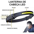Lanterna de cabeça de LED recarregável por USB Envio Imediat