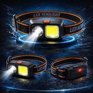 Lanterna de Cabeça LED COB Recarregável USB-C Alta Potência Mineiro Headlamp Leve e Ajustável Lanterna de Cabeça LED COB Recarregável USB-C Alta Potência Mineiro Headlamp Leve e Ajustável
