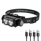 Lanterna de cabeça LED recarregável, magnética, à prova de respingos, com USB-C Lanterna de cabeça LED recarregável, magnética, à prova de respingos, com USB-C