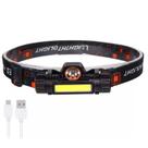 Lanterna de Cabeça LED Recarregável USB COB Alta Potência Sensor de Movimento para Pesca Camping e C