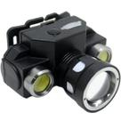 Lanterna De Cabeça Profissional Preto Recarregável Com 3 LED