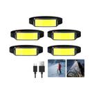 Lanterna De Cabeça Recarregável COB LED Tipo-C À Prova d'Água Para Pesca E Camping Com Bateria