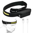 Lanterna De Cabeça Sensor Movimento Led COB XPE Ajustavel Multiuso Cilcismo Pesca Corrida Camping Atividade Norturna Alta Luminosidade Ipx4 Ambientes