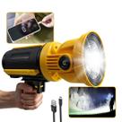 Lanterna de Mão Recarregável com Farol Super Brilhante, 3 Baterias, 5 Modos de Luz, Tripé com Ajuste, Power Bank e Resistência à Água