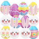 Lanterna de papel DECYOOL Macaron Colorful Easter, conjunto de 12 peças