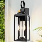 Lanterna de parede externa Yolsunes 19" Black Dusk to Dawn