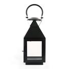 Lanterna de vela Koehler 15219 Revere preta 28,5 cm de vidro e ferro