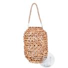Lanterna Decorativa com Copo para Vela de Vidro em Fibra Natural Grillo 40X20cm