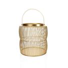 Lanterna Decorativa Em Metal Dourado 32,5x21x21 Cm F04 - D'Rossi