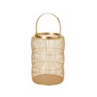 Lanterna Decorativa Em Metal Dourado 36X24 Cm Lanterna Decorativa Em Metal Dourado 36X24 Cm