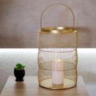 Lanterna Decorativa Em Metal Dourado 36x24 Cm F04 - D'Rossi