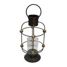 Lanterna Decorativa Em Metal Marrom e Dourado Cross - Pç Lanterna Decorativa Em Metal Marrom e Dourado Cross - Pç