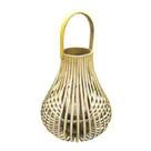 Lanterna Decorativa Rattan c Alça Fino Acabamento Vertical