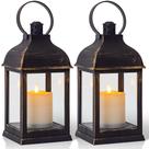 Lanterna decorativa Yongmao Vintage LED Flickering Candle, pacote com 2