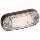 Lanterna Delimitadora cristal LED Bivolt com chicote em Acrilico Furo Oblongo Medidas mm C = 66 x A = 26 x P = 15