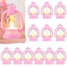 Lanterna elétrica Ferraycle Mini 12PC rosa 10 cm LED vintage