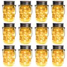 Lanterna elétrica GIGALUMI Solar Mason Jar Lights, pacote com 12